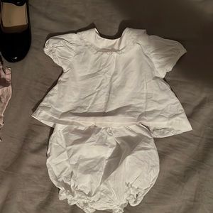 Lullaby Set two piece lace trim white baby set